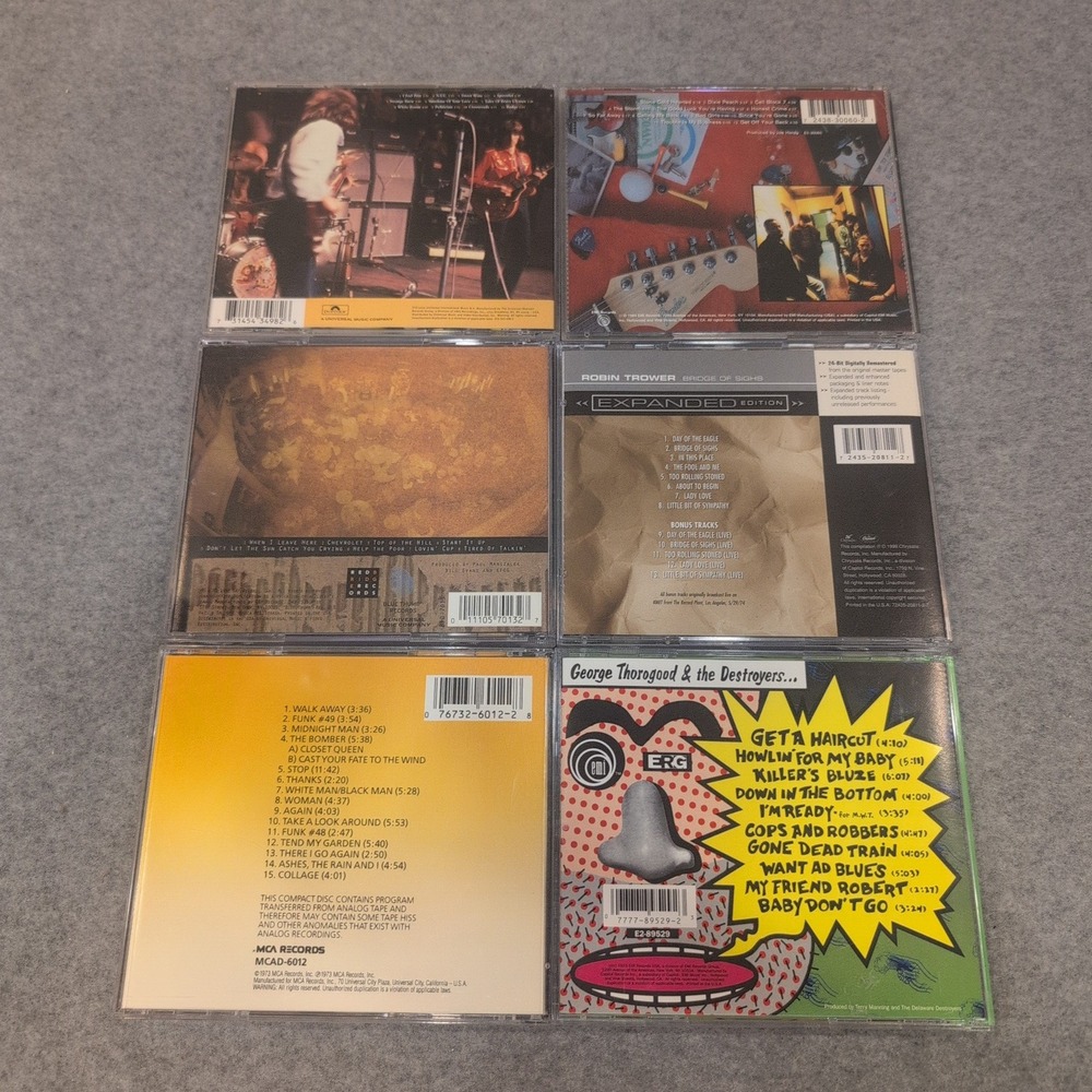 6 CD Lot Blues Rock Guitar Cream Robin Trower George Thorogood James Gang - Picture 2 of 2
